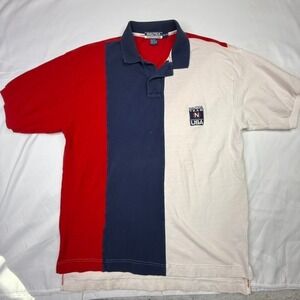 Nautica Competition Polo Shirt Mens XL/TG Colorblock Red Navy White USA